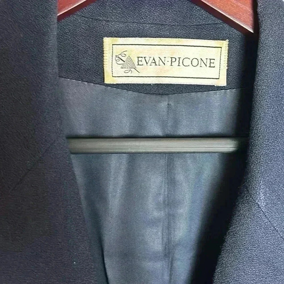 Vintage Women’s Blazer Evan Picone Navy 100% Worsted Wool Size 14 - Picture 5 of 12